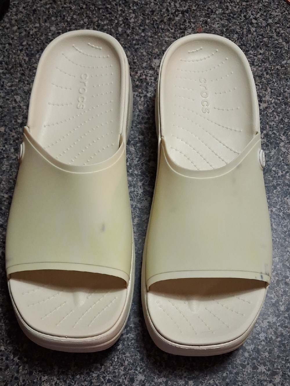CROCS Pale Green Slide Clogs W 10